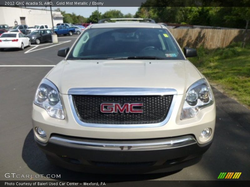Gold Mist Metallic / Ebony 2012 GMC Acadia SL AWD