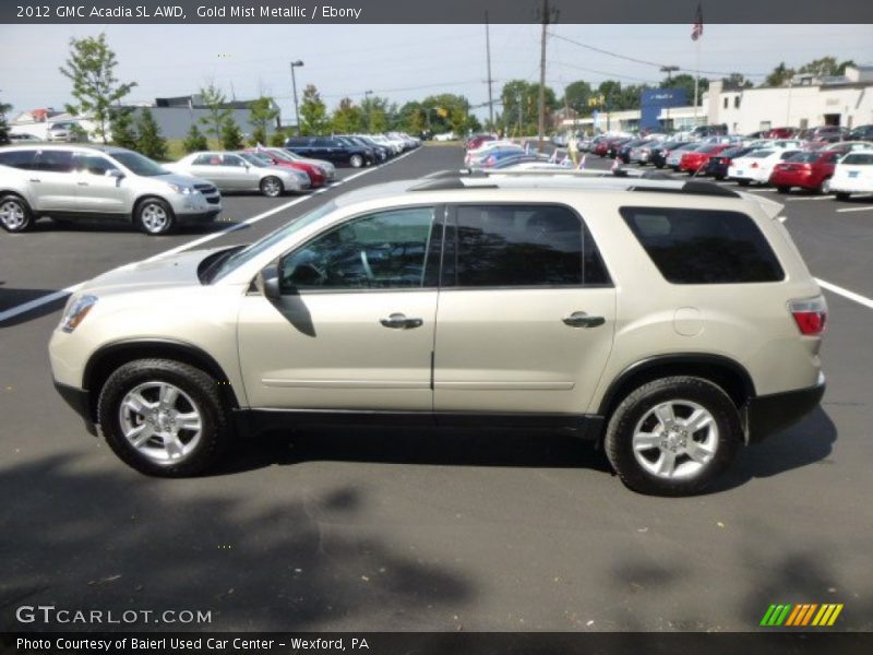 Gold Mist Metallic / Ebony 2012 GMC Acadia SL AWD