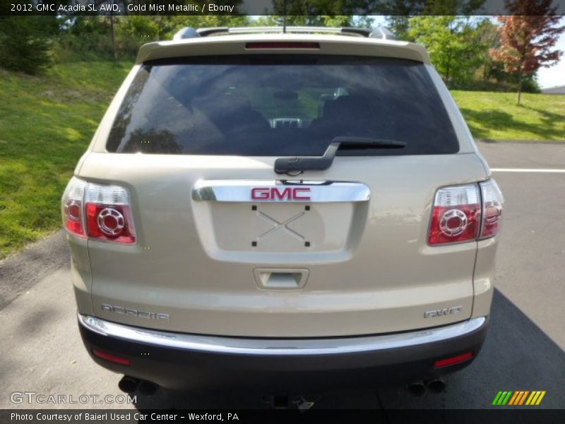 Gold Mist Metallic / Ebony 2012 GMC Acadia SL AWD