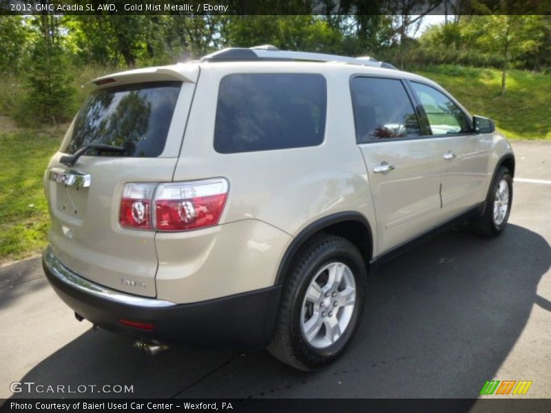 Gold Mist Metallic / Ebony 2012 GMC Acadia SL AWD