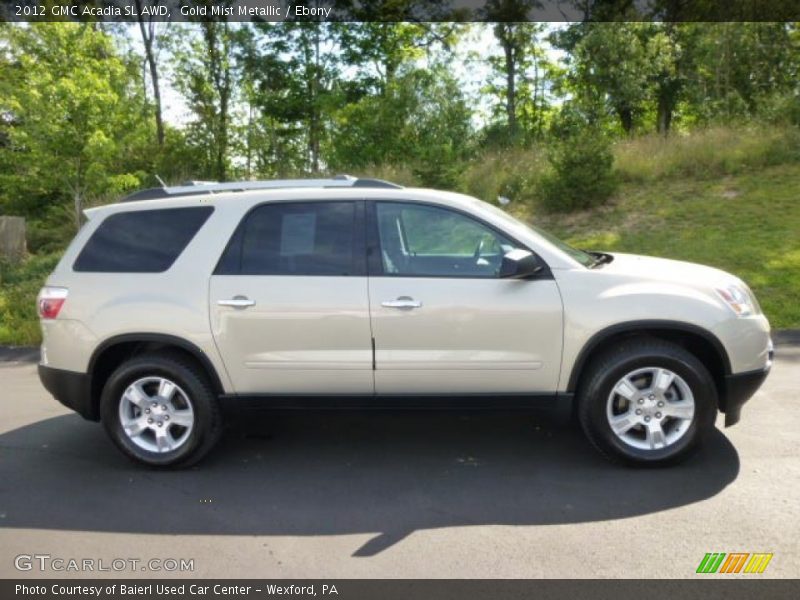 Gold Mist Metallic / Ebony 2012 GMC Acadia SL AWD