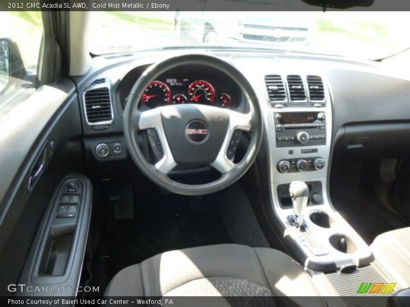 Gold Mist Metallic / Ebony 2012 GMC Acadia SL AWD