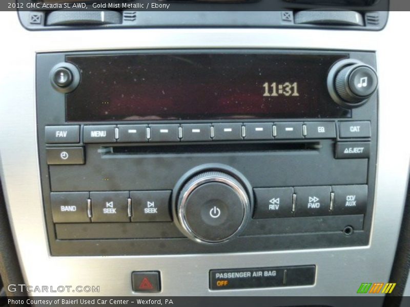 Gold Mist Metallic / Ebony 2012 GMC Acadia SL AWD