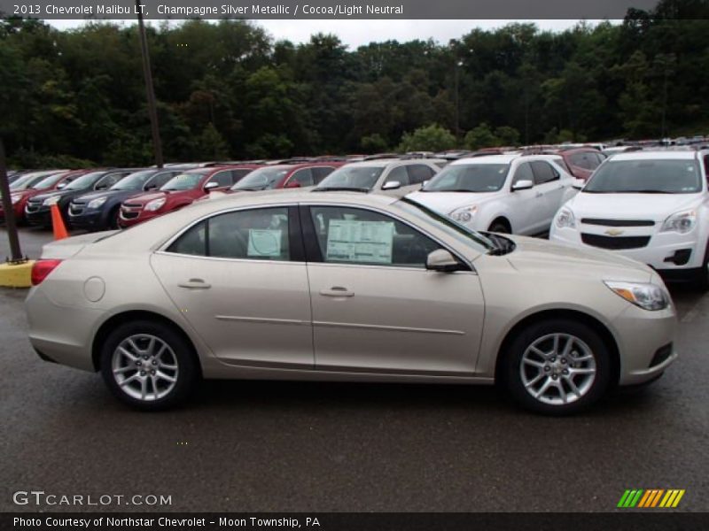Champagne Silver Metallic / Cocoa/Light Neutral 2013 Chevrolet Malibu LT