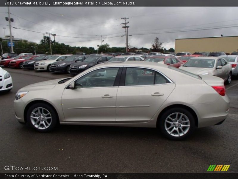 Champagne Silver Metallic / Cocoa/Light Neutral 2013 Chevrolet Malibu LT