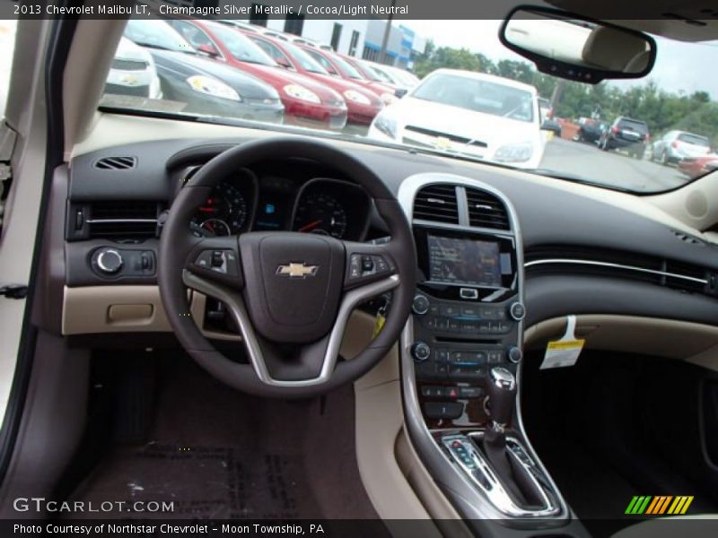 Champagne Silver Metallic / Cocoa/Light Neutral 2013 Chevrolet Malibu LT