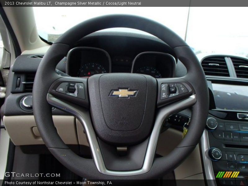 Champagne Silver Metallic / Cocoa/Light Neutral 2013 Chevrolet Malibu LT