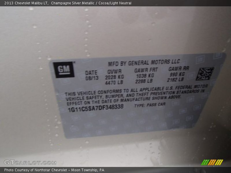 Champagne Silver Metallic / Cocoa/Light Neutral 2013 Chevrolet Malibu LT