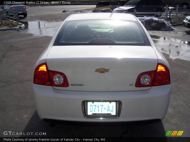 White / Ebony 2008 Chevrolet Malibu LT Sedan