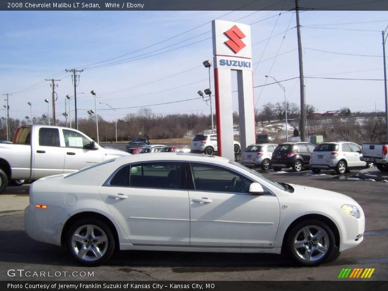 White / Ebony 2008 Chevrolet Malibu LT Sedan