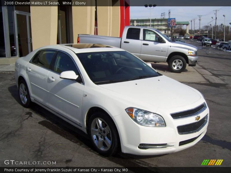 White / Ebony 2008 Chevrolet Malibu LT Sedan