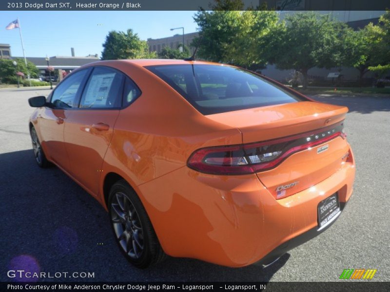Header Orange / Black 2013 Dodge Dart SXT