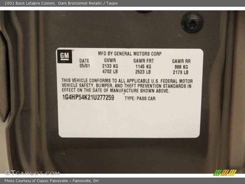Dark Bronzemist Metallic / Taupe 2001 Buick LeSabre Custom