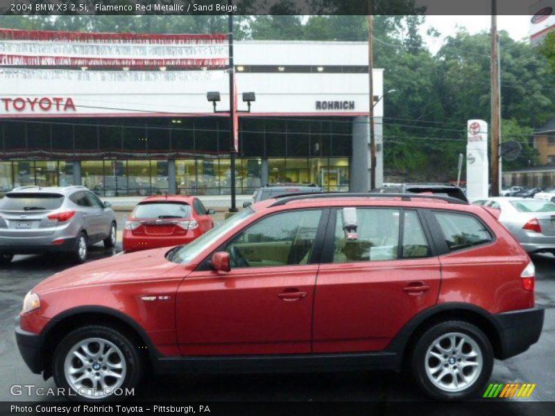 Flamenco Red Metallic / Sand Beige 2004 BMW X3 2.5i