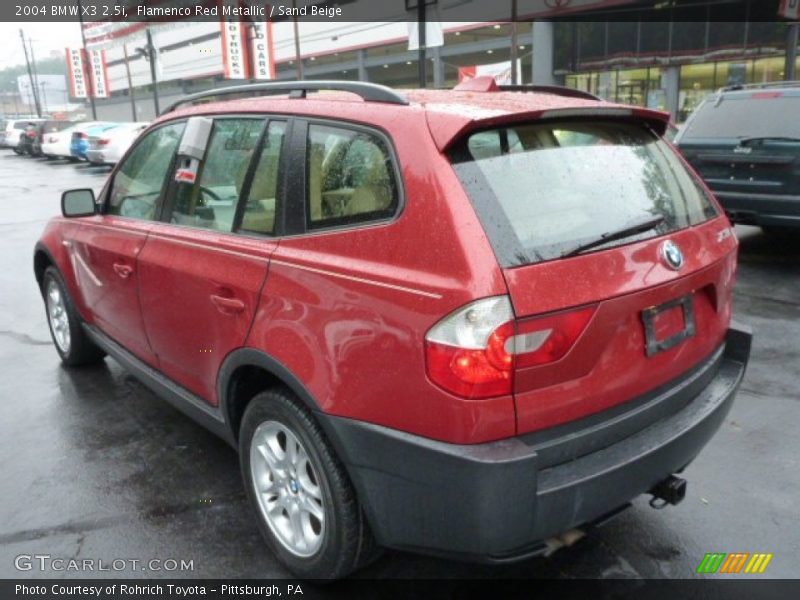 Flamenco Red Metallic / Sand Beige 2004 BMW X3 2.5i
