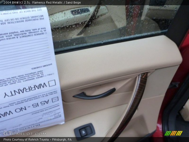 Flamenco Red Metallic / Sand Beige 2004 BMW X3 2.5i