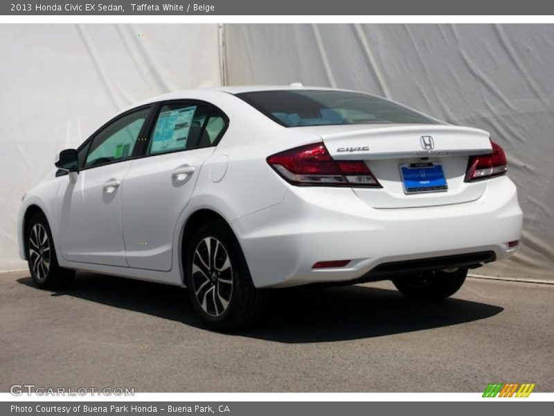 Taffeta White / Beige 2013 Honda Civic EX Sedan