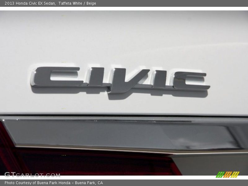 Taffeta White / Beige 2013 Honda Civic EX Sedan