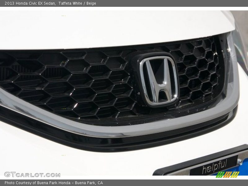 Taffeta White / Beige 2013 Honda Civic EX Sedan
