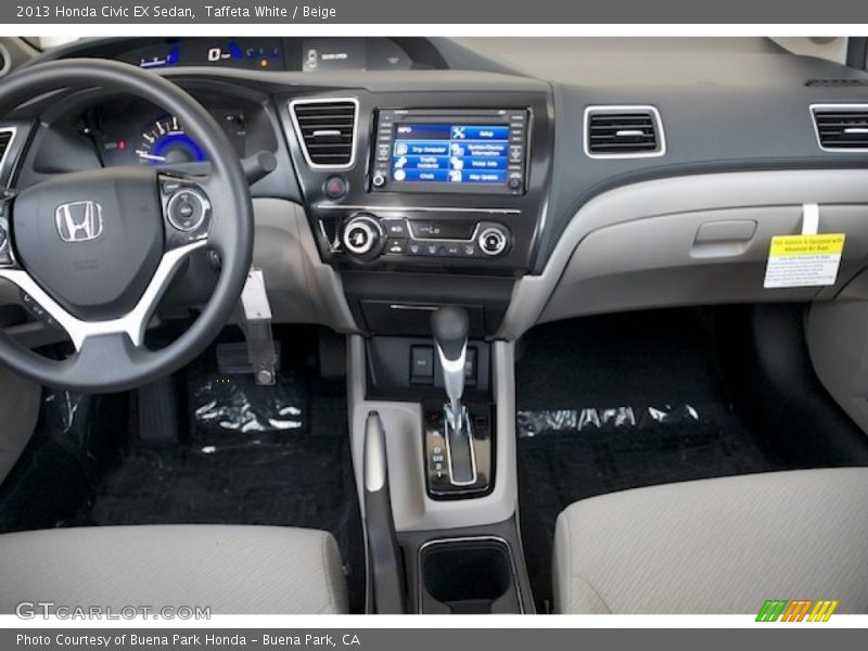 Taffeta White / Beige 2013 Honda Civic EX Sedan