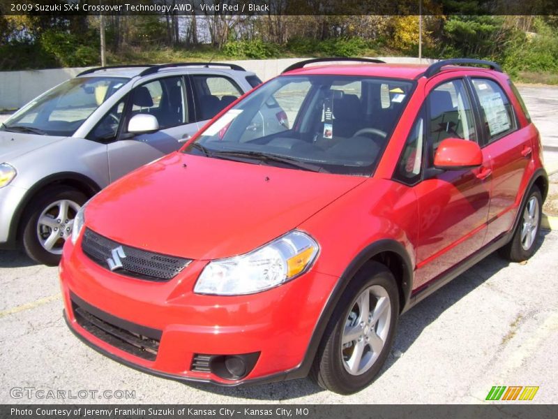 Vivid Red / Black 2009 Suzuki SX4 Crossover Technology AWD