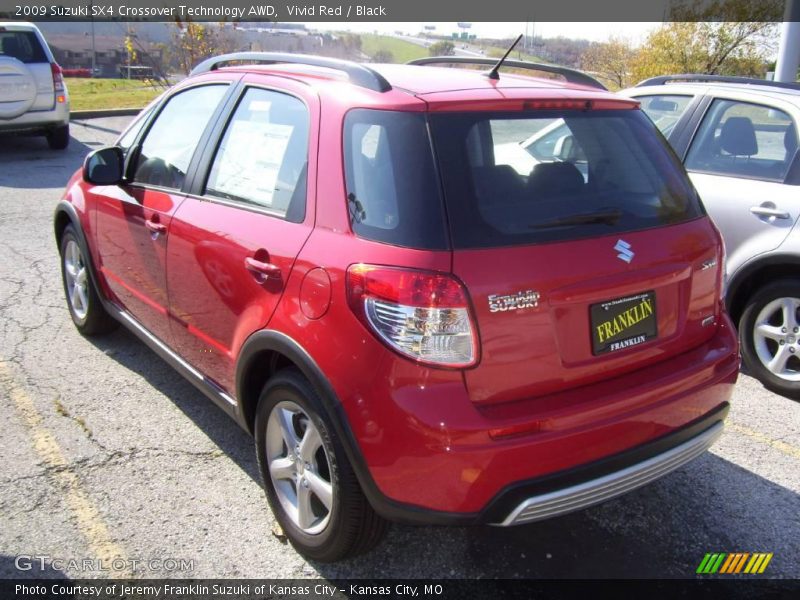 Vivid Red / Black 2009 Suzuki SX4 Crossover Technology AWD