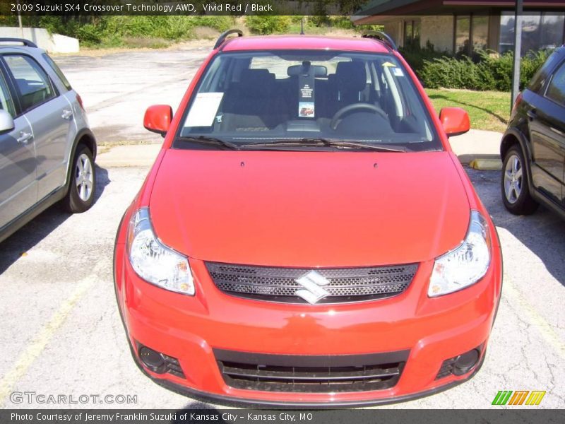 Vivid Red / Black 2009 Suzuki SX4 Crossover Technology AWD