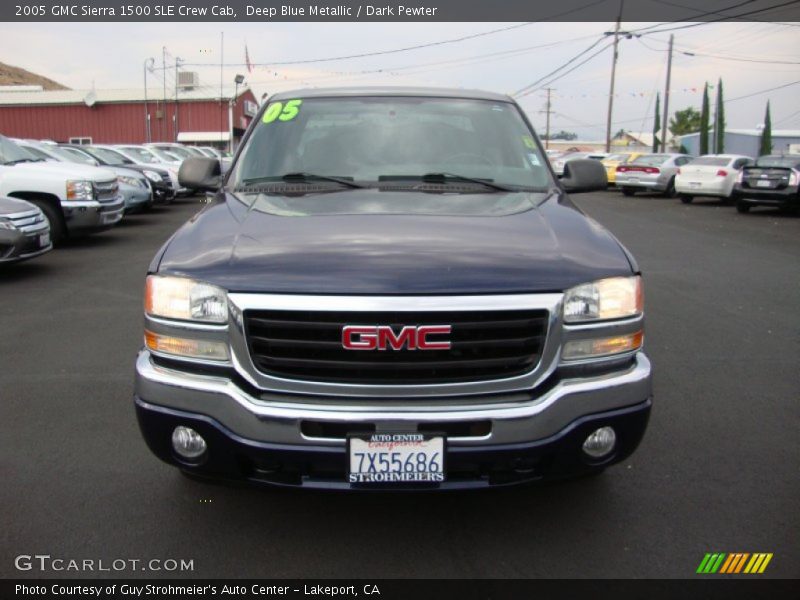 Deep Blue Metallic / Dark Pewter 2005 GMC Sierra 1500 SLE Crew Cab