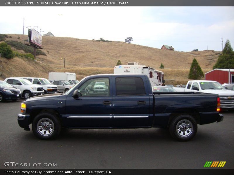 Deep Blue Metallic / Dark Pewter 2005 GMC Sierra 1500 SLE Crew Cab