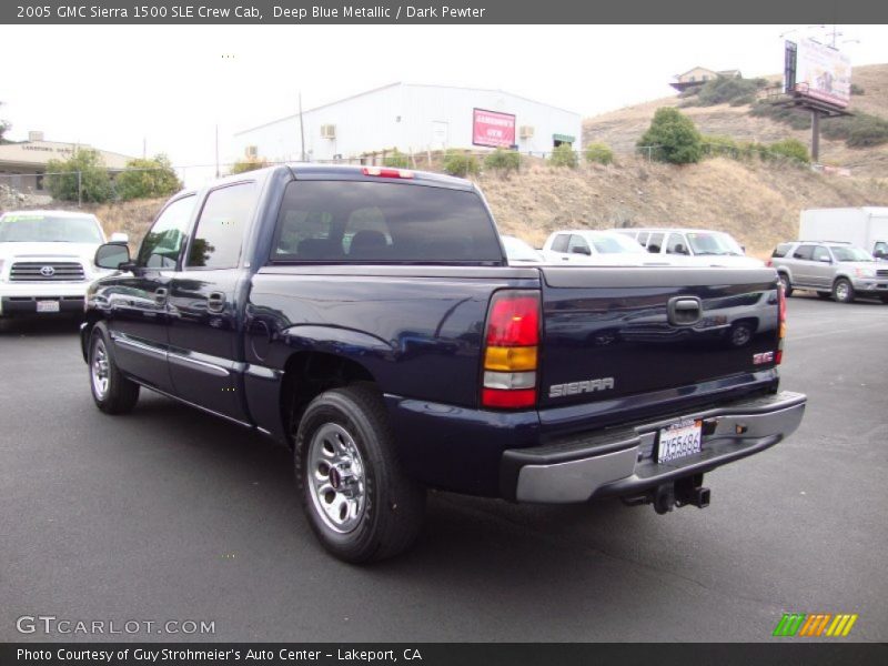 Deep Blue Metallic / Dark Pewter 2005 GMC Sierra 1500 SLE Crew Cab