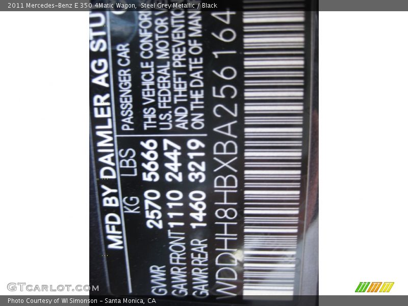 Steel Grey Metallic / Black 2011 Mercedes-Benz E 350 4Matic Wagon