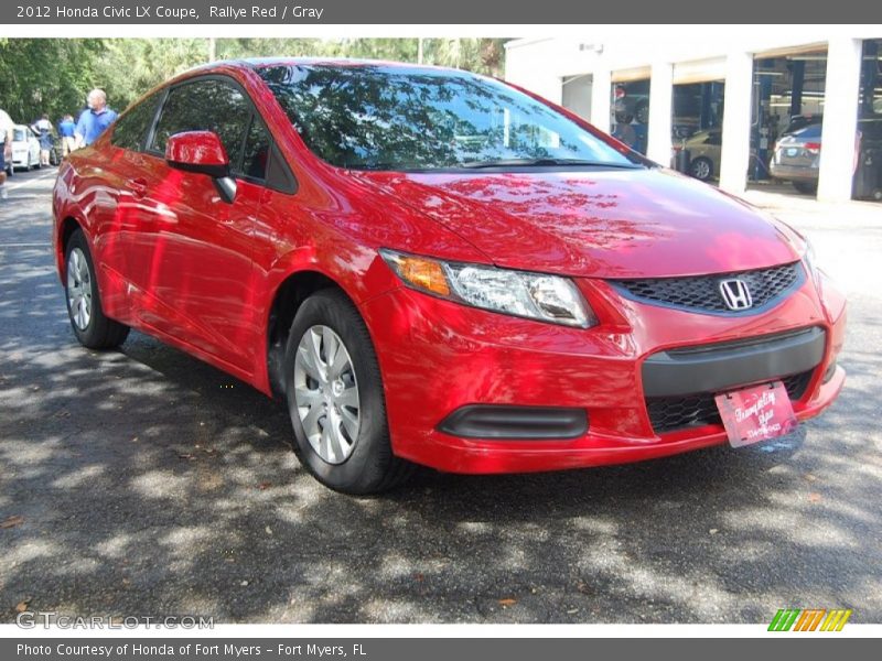 Rallye Red / Gray 2012 Honda Civic LX Coupe