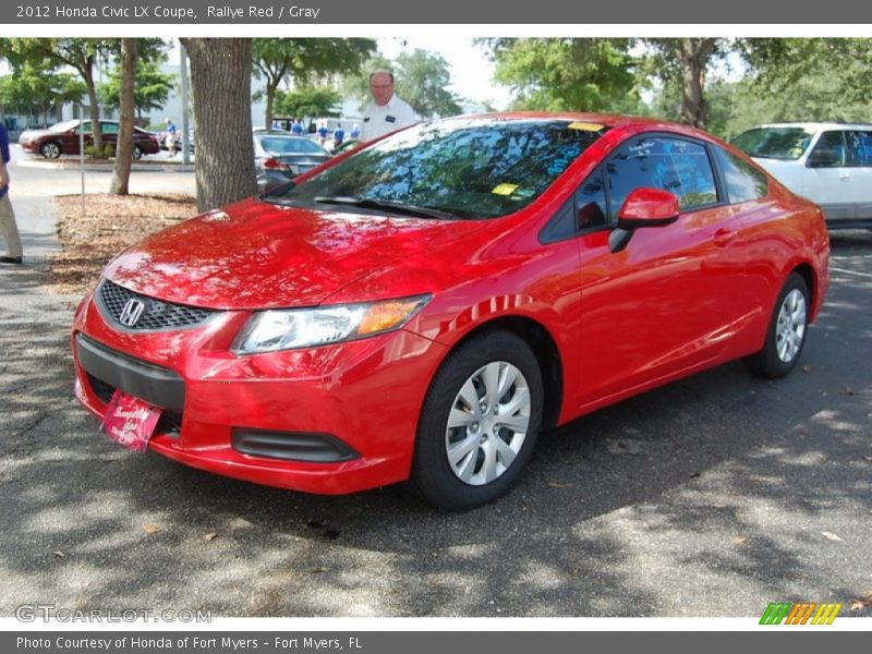 Rallye Red / Gray 2012 Honda Civic LX Coupe