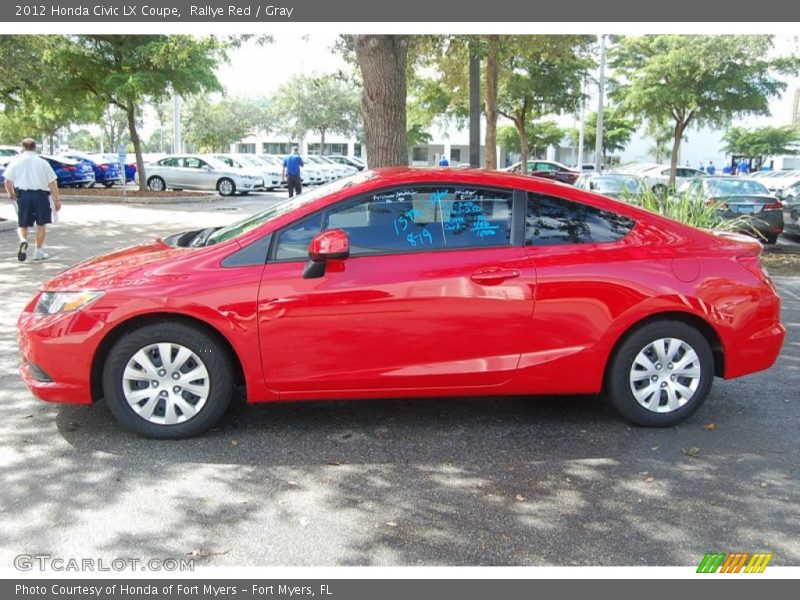Rallye Red / Gray 2012 Honda Civic LX Coupe