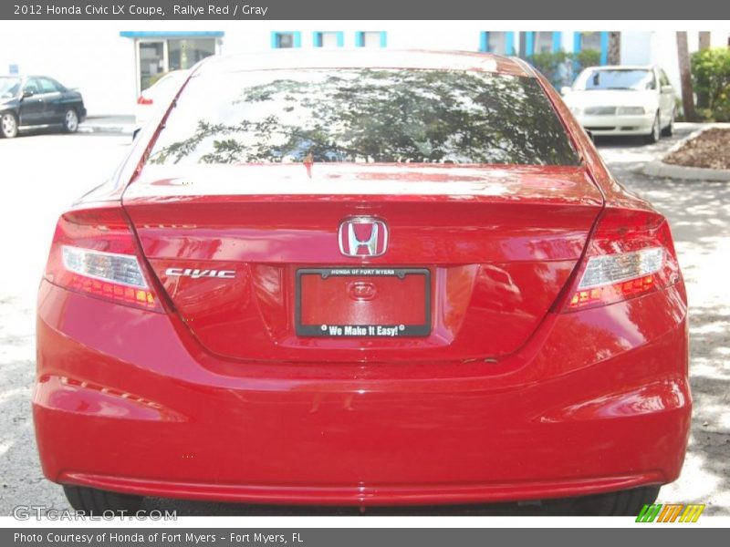 Rallye Red / Gray 2012 Honda Civic LX Coupe