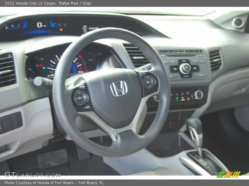 Rallye Red / Gray 2012 Honda Civic LX Coupe