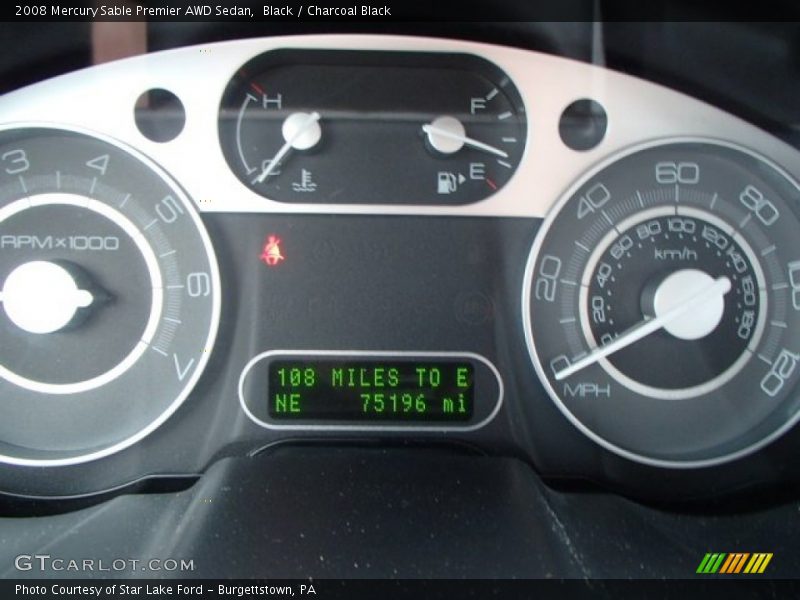 Black / Charcoal Black 2008 Mercury Sable Premier AWD Sedan