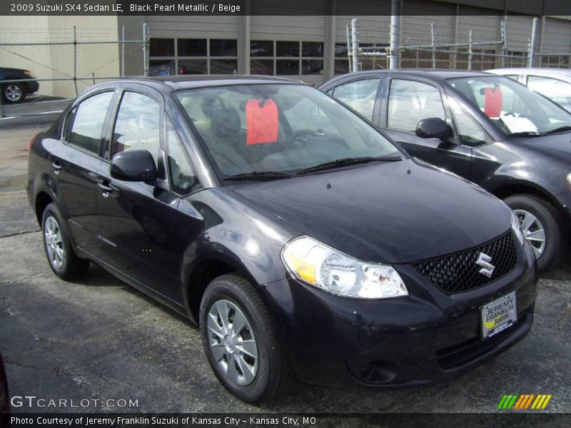 Black Pearl Metallic / Beige 2009 Suzuki SX4 Sedan LE