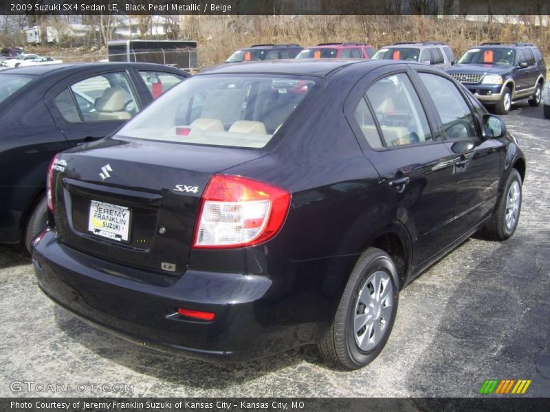 Black Pearl Metallic / Beige 2009 Suzuki SX4 Sedan LE