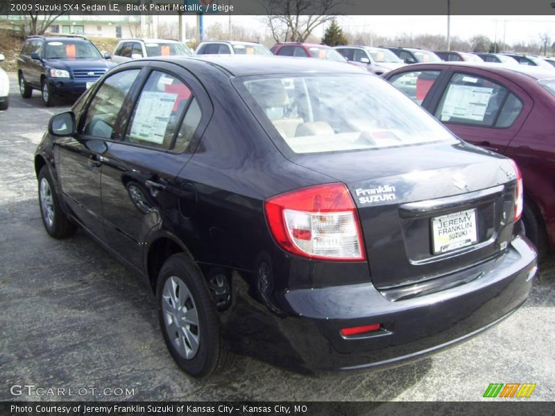 Black Pearl Metallic / Beige 2009 Suzuki SX4 Sedan LE