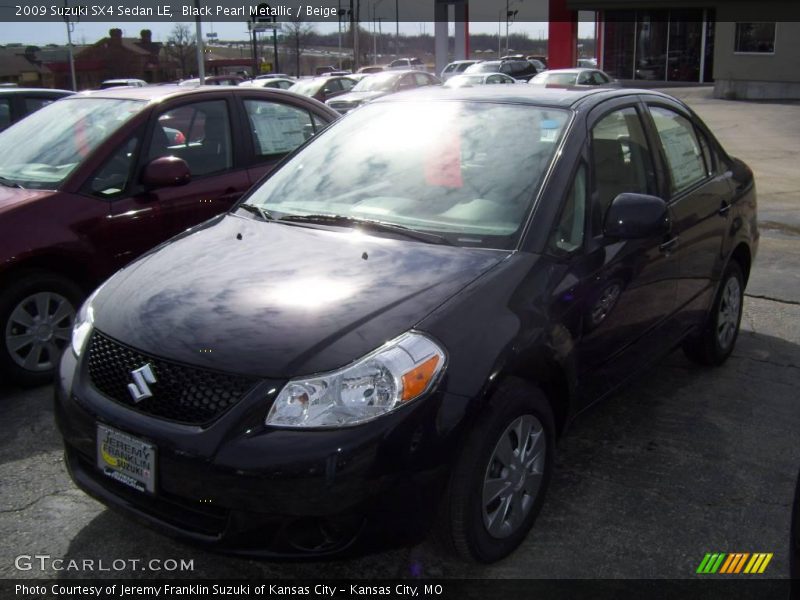 Black Pearl Metallic / Beige 2009 Suzuki SX4 Sedan LE