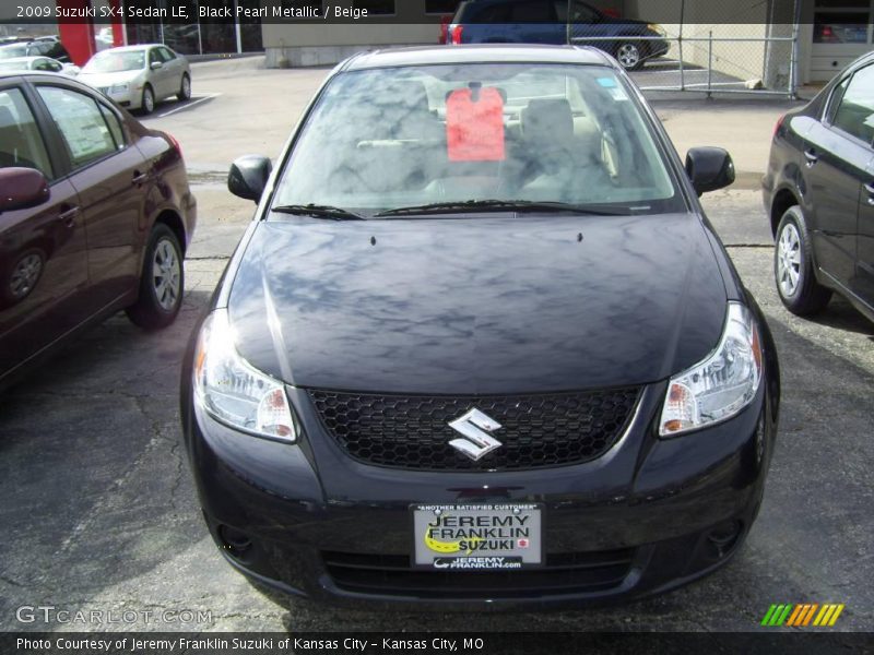 Black Pearl Metallic / Beige 2009 Suzuki SX4 Sedan LE