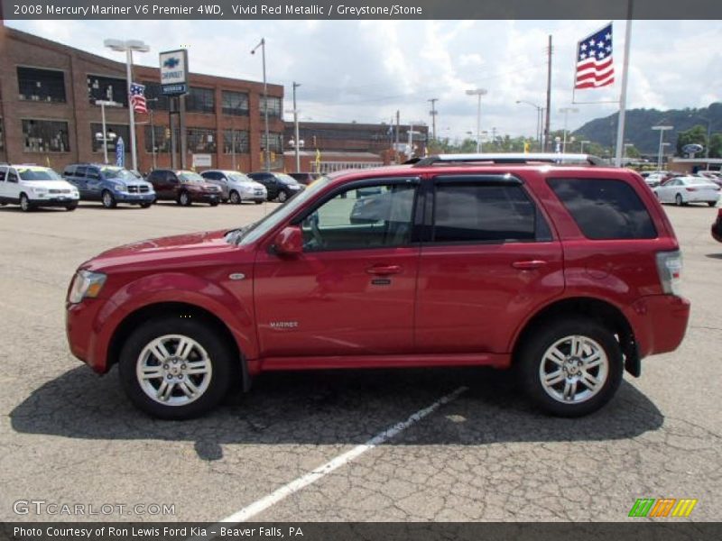 Vivid Red Metallic / Greystone/Stone 2008 Mercury Mariner V6 Premier 4WD