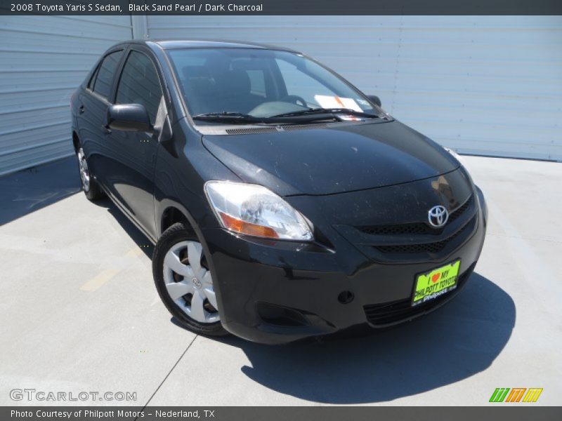 Black Sand Pearl / Dark Charcoal 2008 Toyota Yaris S Sedan