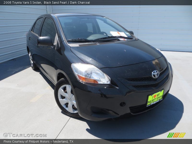 Black Sand Pearl / Dark Charcoal 2008 Toyota Yaris S Sedan