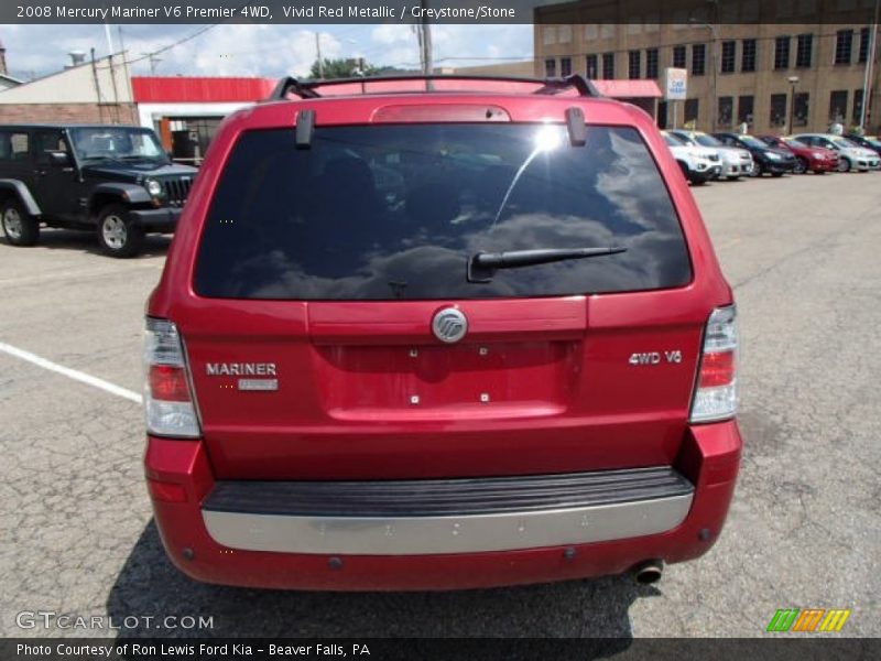 Vivid Red Metallic / Greystone/Stone 2008 Mercury Mariner V6 Premier 4WD