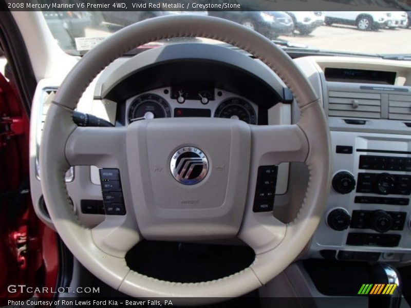 Vivid Red Metallic / Greystone/Stone 2008 Mercury Mariner V6 Premier 4WD