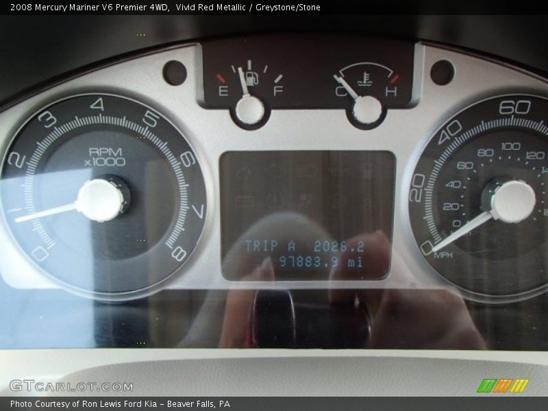 Vivid Red Metallic / Greystone/Stone 2008 Mercury Mariner V6 Premier 4WD