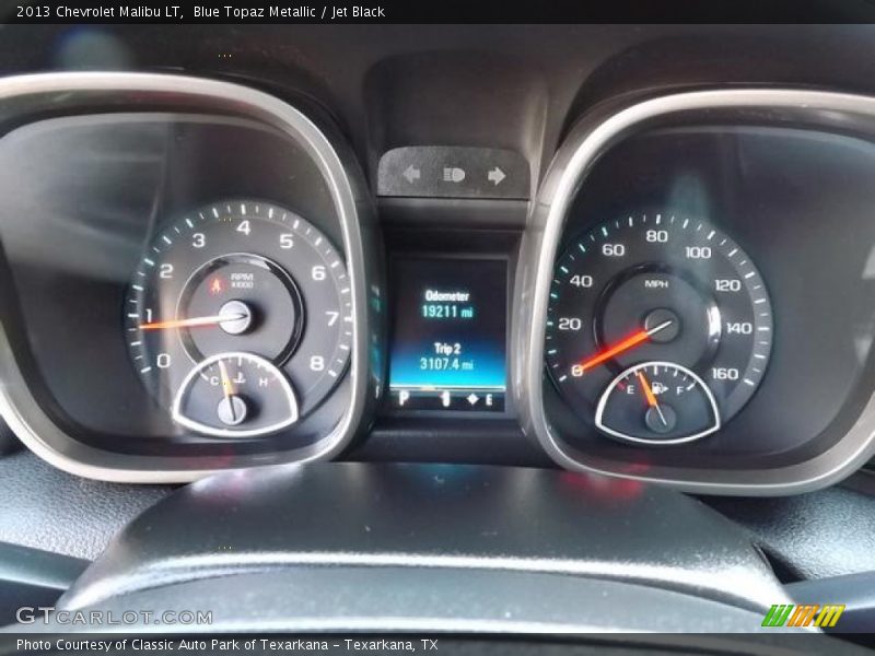 Blue Topaz Metallic / Jet Black 2013 Chevrolet Malibu LT