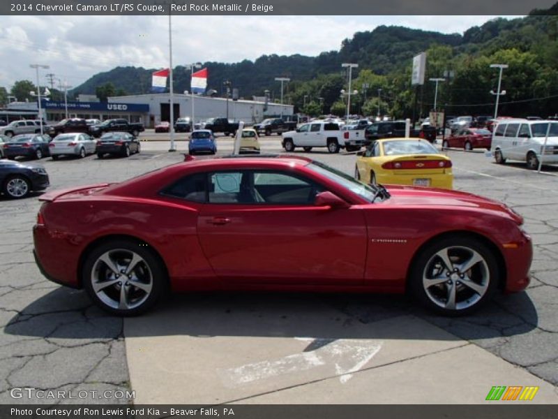 Red Rock Metallic / Beige 2014 Chevrolet Camaro LT/RS Coupe